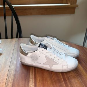 Superstar Leather Low-Top Sneakers Gold NWT